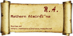 Mathern Almiréna névjegykártya
